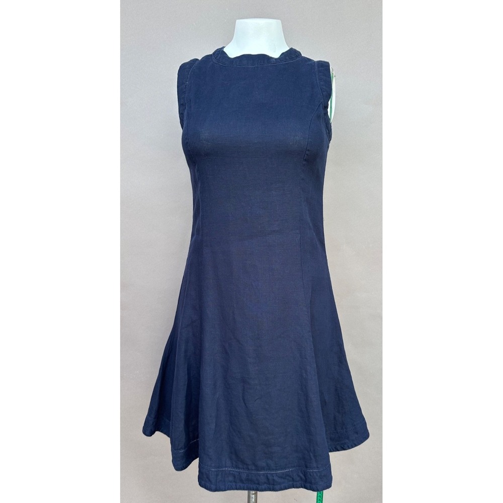 Malvin Hamburg Germany I Love Linen Navy Dress S Sleeveless Lagen Minimal Resort